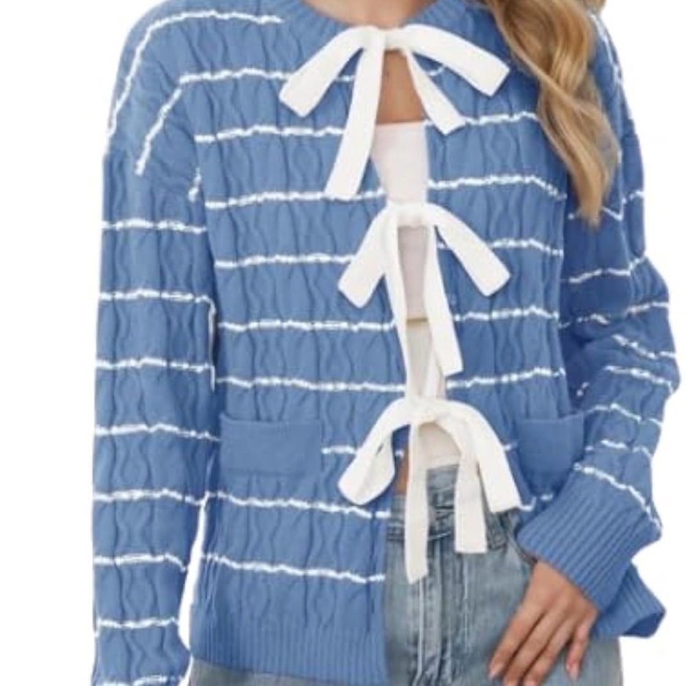 Blue Striped Women's Sweater